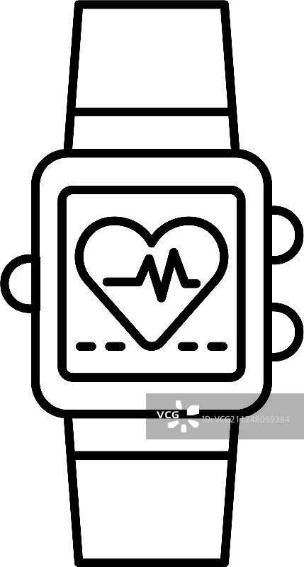 心率智能手表轮廓图标图片素材
