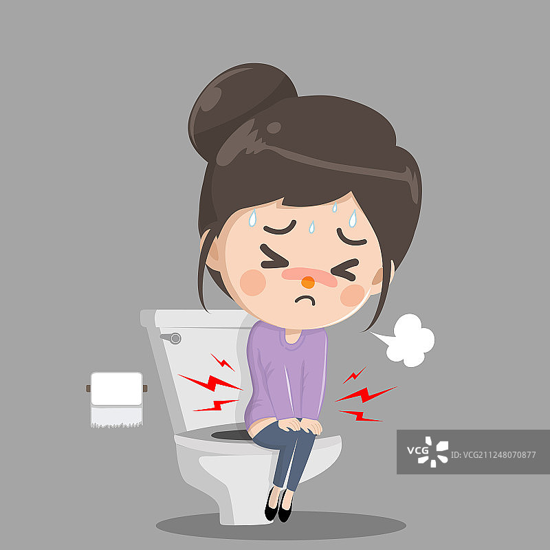 坐在马桶上的白人女孩图片素材