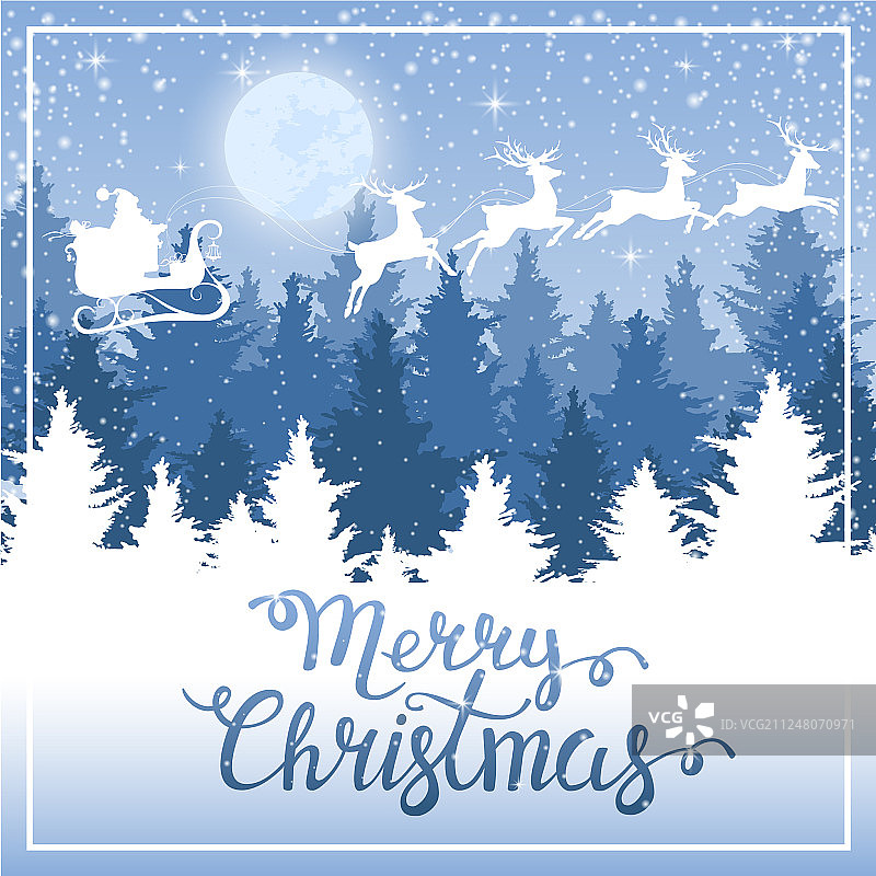 圣诞背景：圣诞老人雪橇图片素材