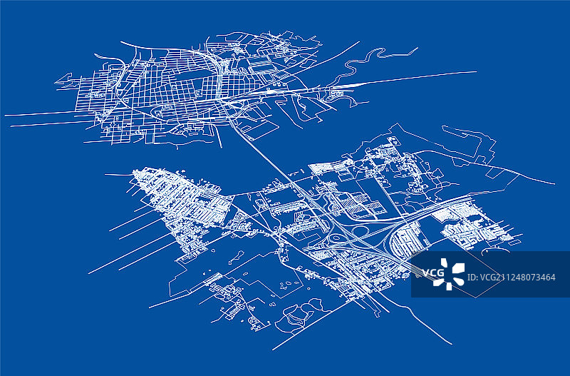 勾勒城市概念线框风格图片素材