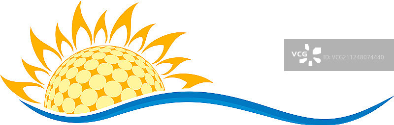 太阳与波浪的象征图片素材