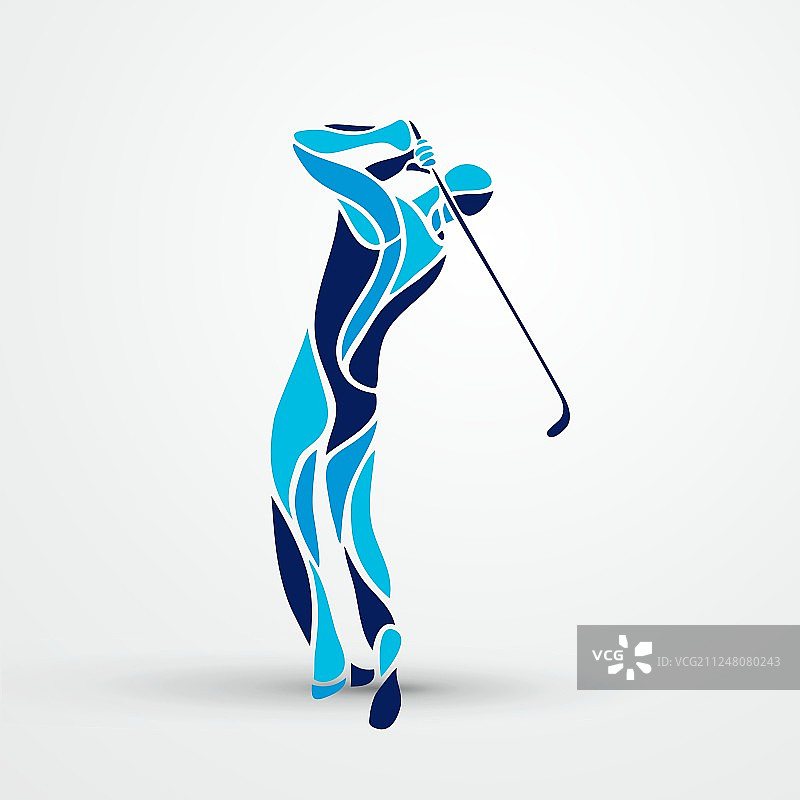 高尔夫球手剪影eps8图片素材
