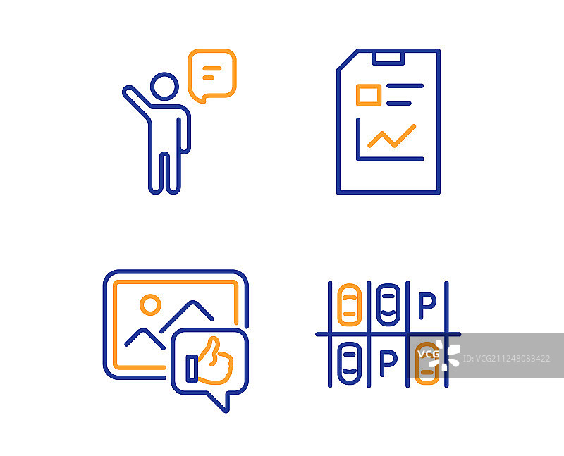 报告文件代理和照片图标集图片素材