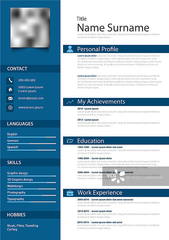 专业个人简历图片素材