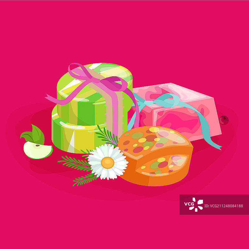 含橄榄的手工天然有机皂套装图片素材