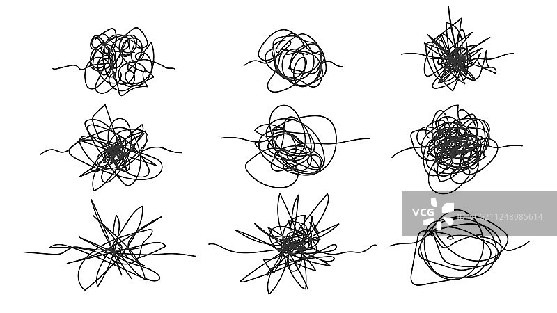 单色手绘涂鸦草图集图片素材