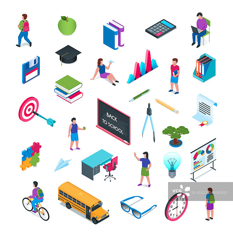 学校和教育2.5D图标集02图片素材