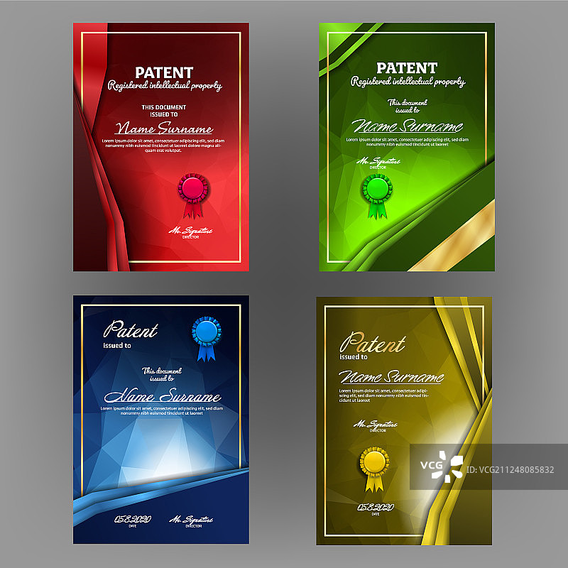 彩色专利文件合集图片素材