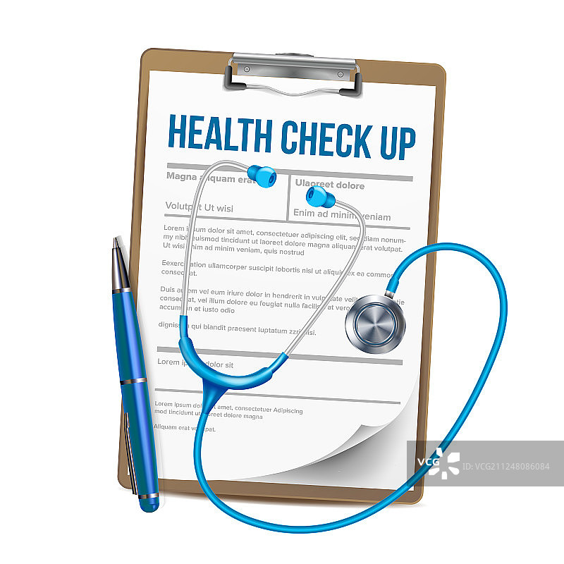 带有健康检查清单的剪贴板图片素材