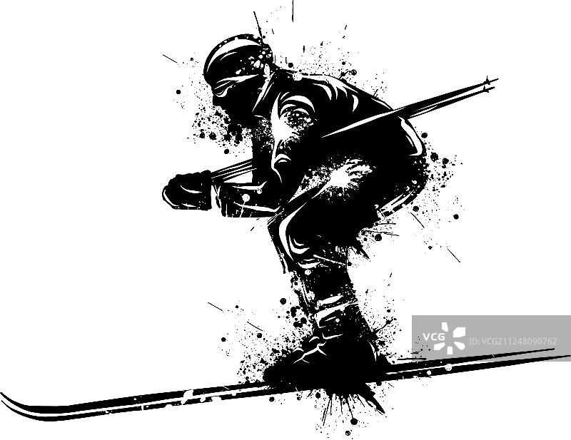 滑雪者剪影图片素材