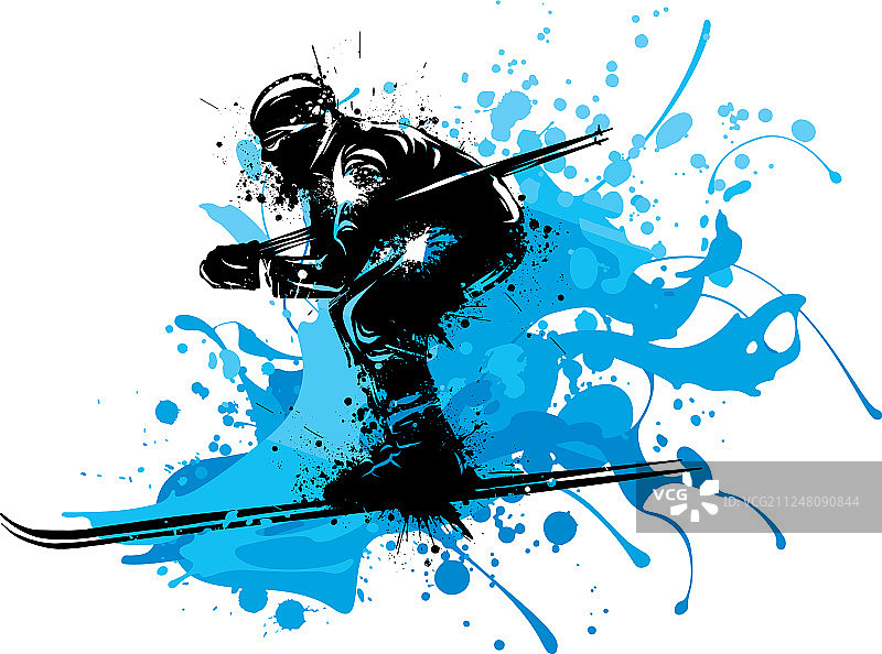 滑雪者剪影图片素材