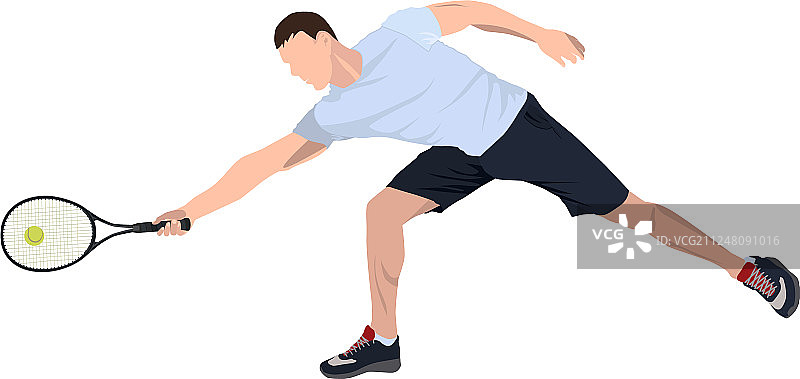 手持球拍的扁平风网球运动员图片素材