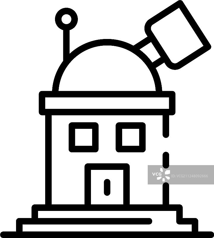 望远镜天文台图标轮廓样式图片素材