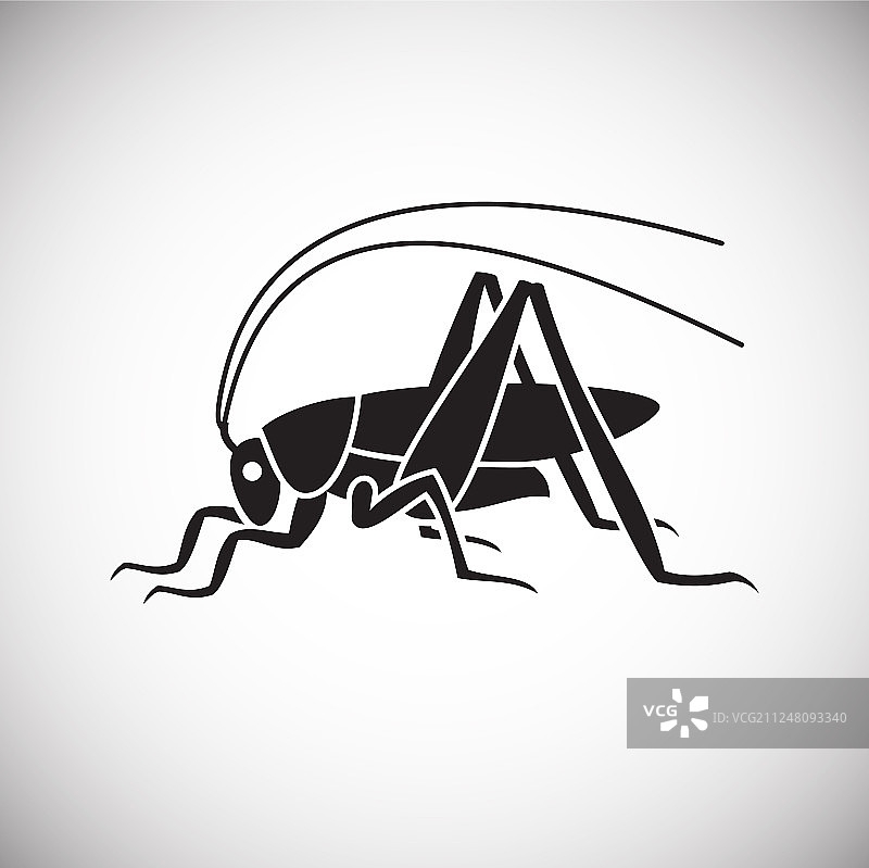 白色背景上的蚱蜢昆虫图标图片素材