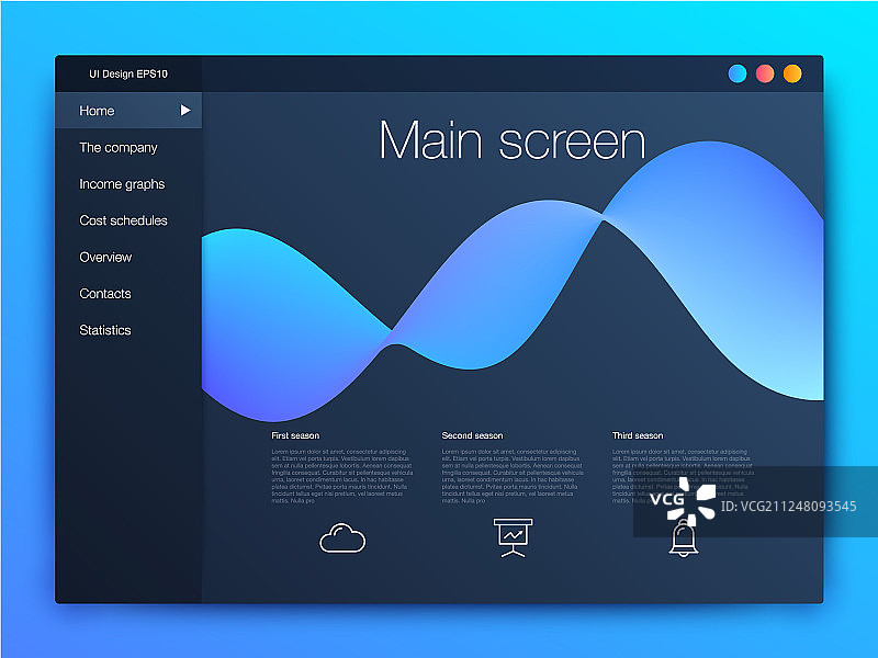 带有现代UI的仪表盘信息图表模板图片素材