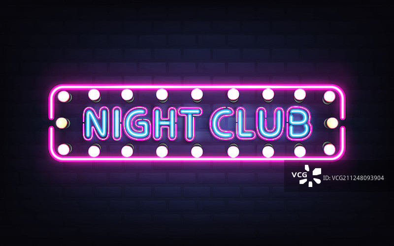 夜店霓虹复古招牌图片素材
