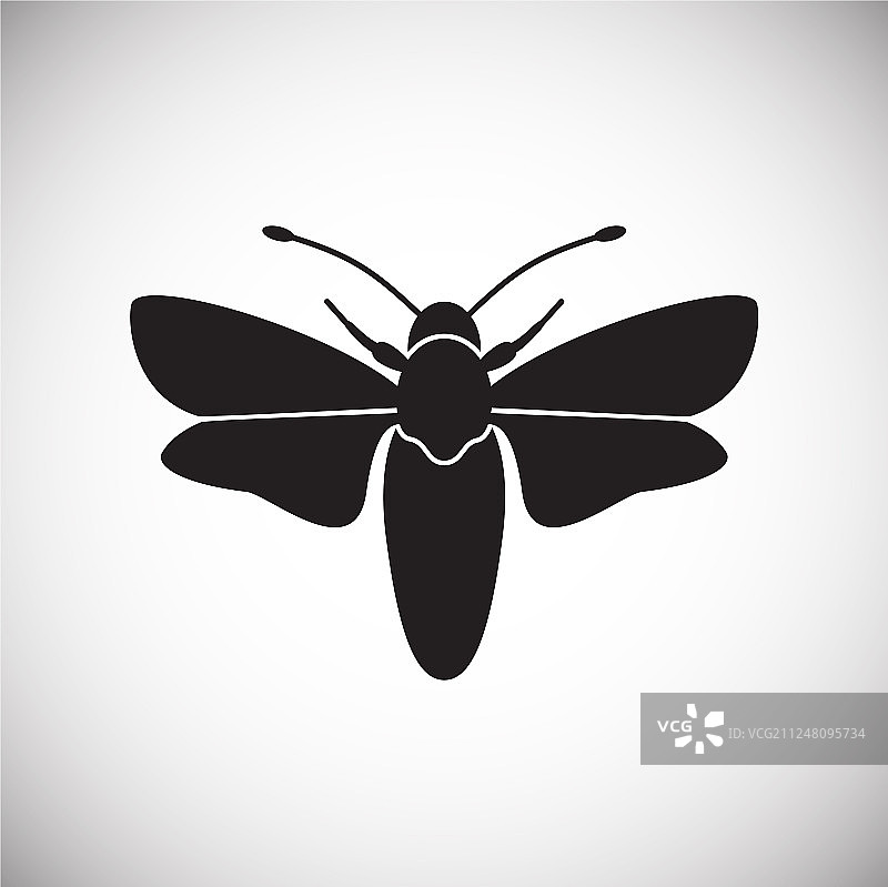 白色背景上的蛾昆虫图标图片素材