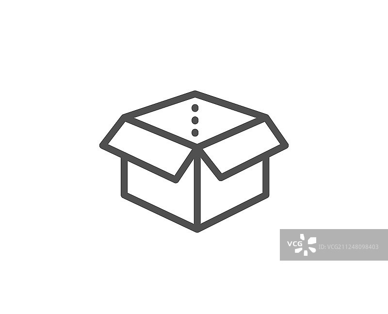 打开的盒子线性图标：快递包裹标志图片素材