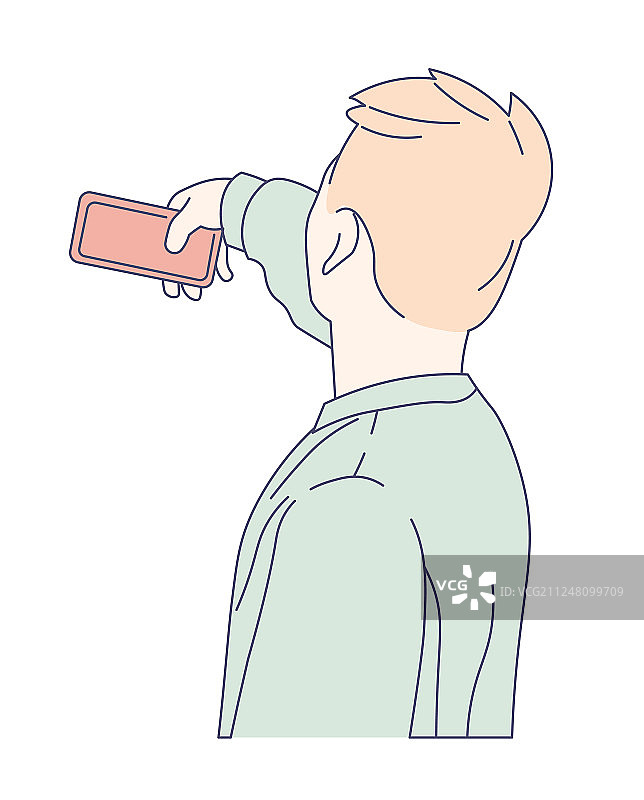 手持智能手机自拍的男人图片素材