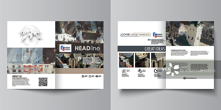 商业双折页手册杂志模板图片素材