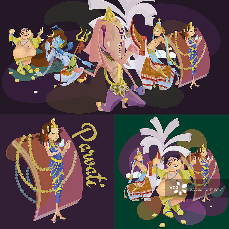 瑜伽冥想印度教神祇图片素材