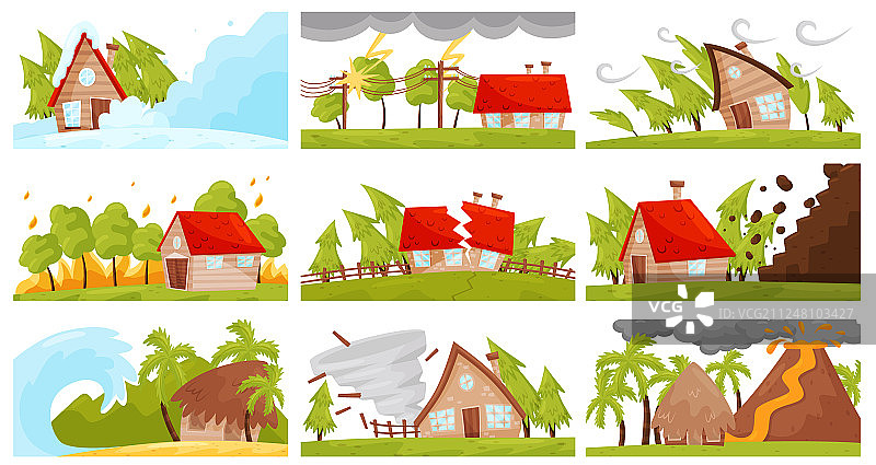 扁平风格自然灾害野火图片素材
