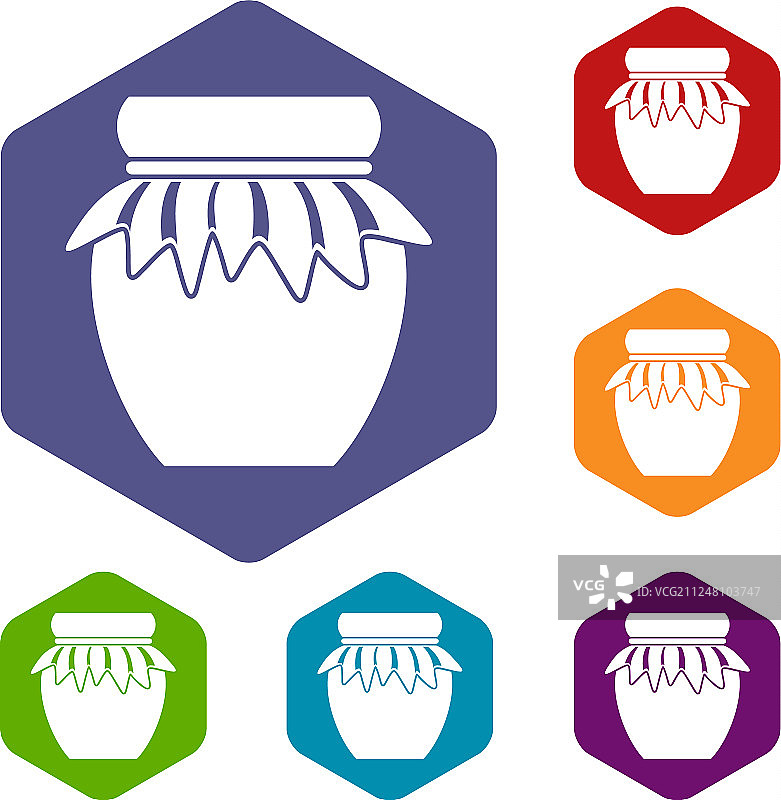 玻璃罐果酱图标合集图片素材