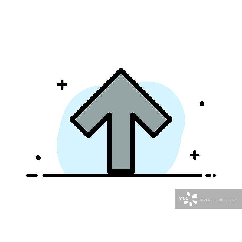 箭头向上前进商务扁平线性填充图标图片素材