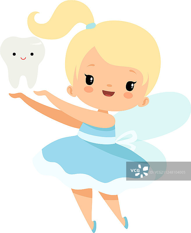 可爱的金发小牙仙图片素材