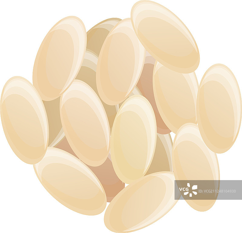 卡通风格的圆形米饭图标图片素材