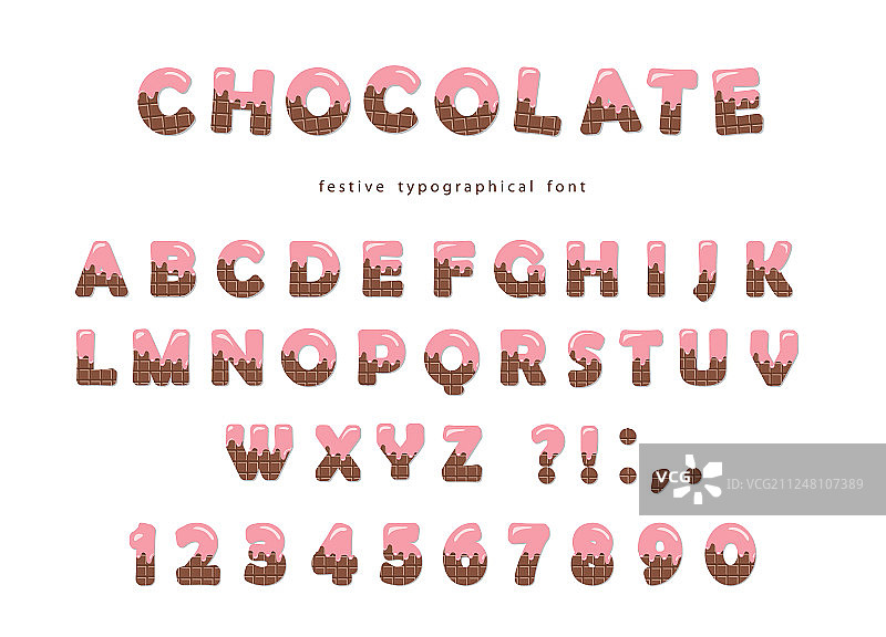 巧克力字体可爱字母和数字图片素材