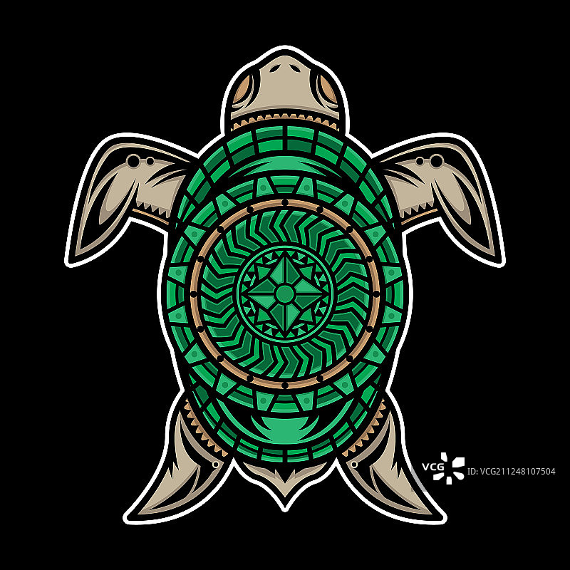 波利尼西亚海龟纹身设计图片素材