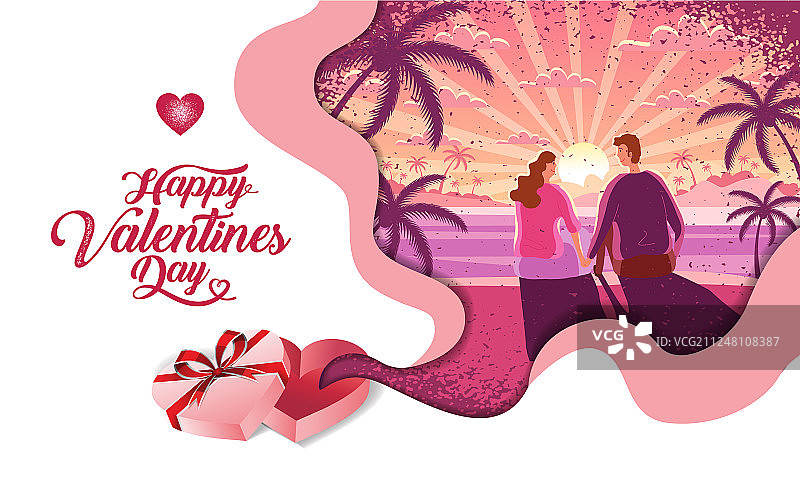 情人节节日日出情侣图片素材