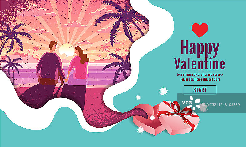 情人节节日日出情侣图片素材