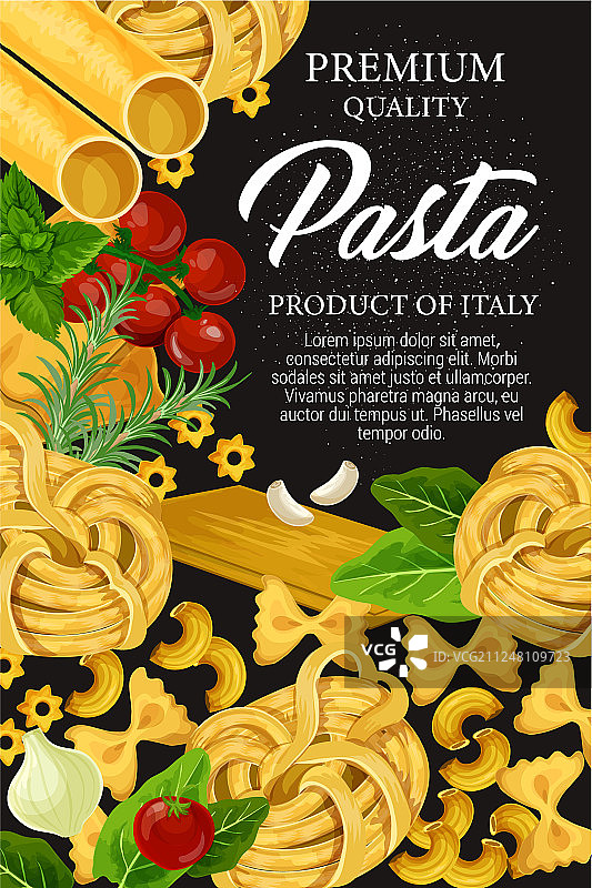 意大利手工意面菜单图片素材