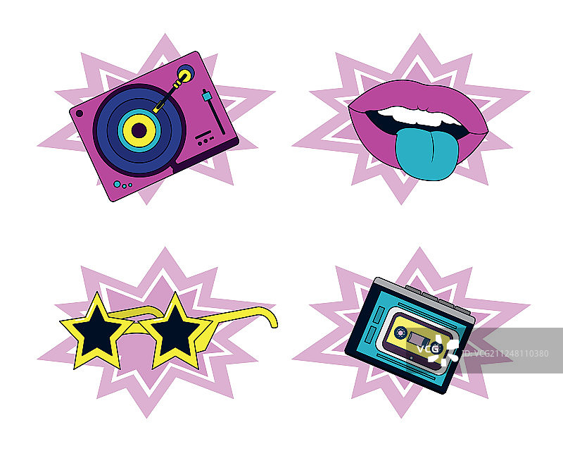 90年代元素和科技素材图片素材