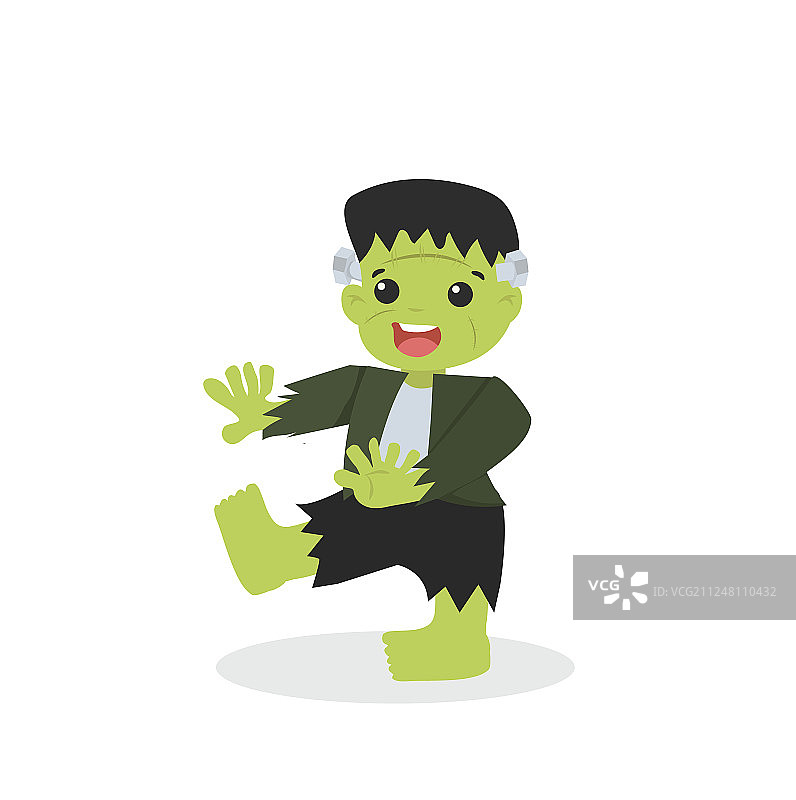 万圣节绿色弗兰肯斯坦角色图片素材