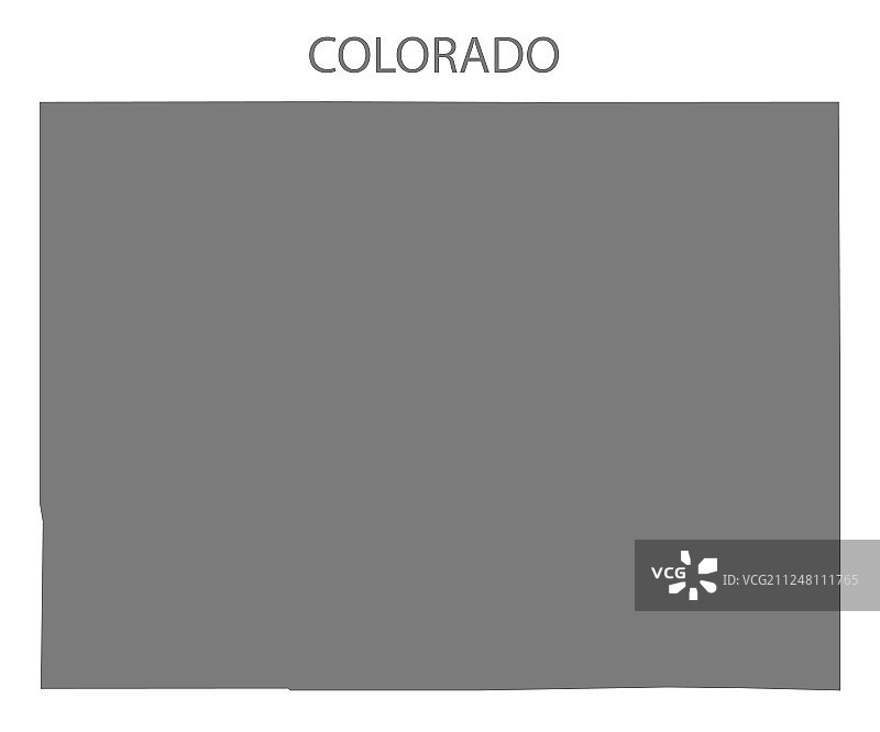 美国科罗拉多州灰色地图图片素材