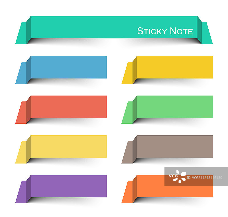 彩色便签和浮动纸张设计图片素材