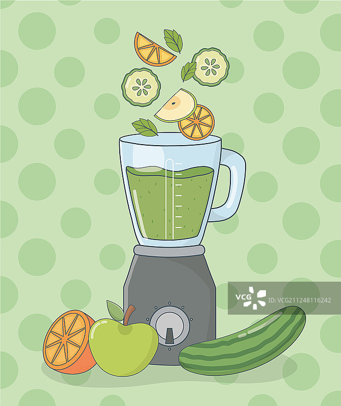 含果蔬的健康搅拌机图片素材