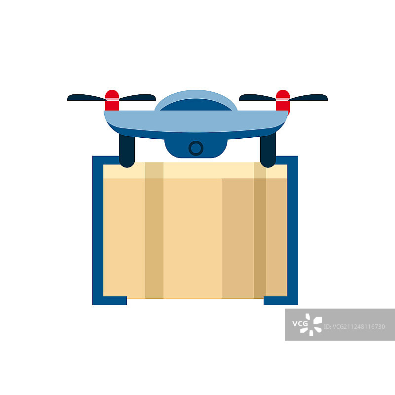 无人机空中包裹配送服务概念图片素材