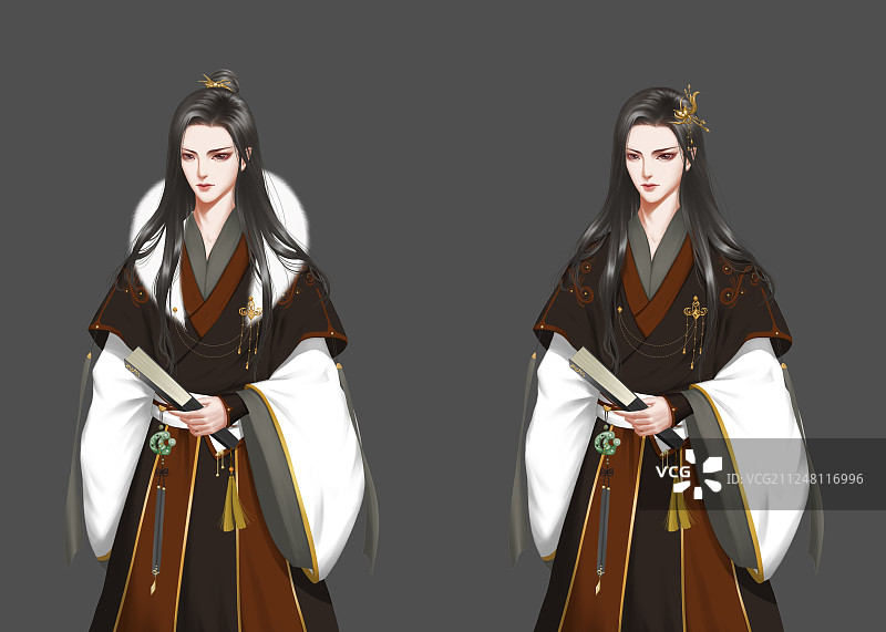 中国风古风文静少年插画图片素材