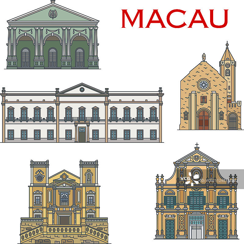 澳门地标建筑：葡萄牙建筑风格图片素材