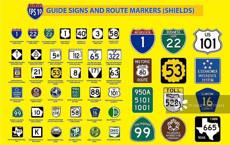 美国路标合集图片素材