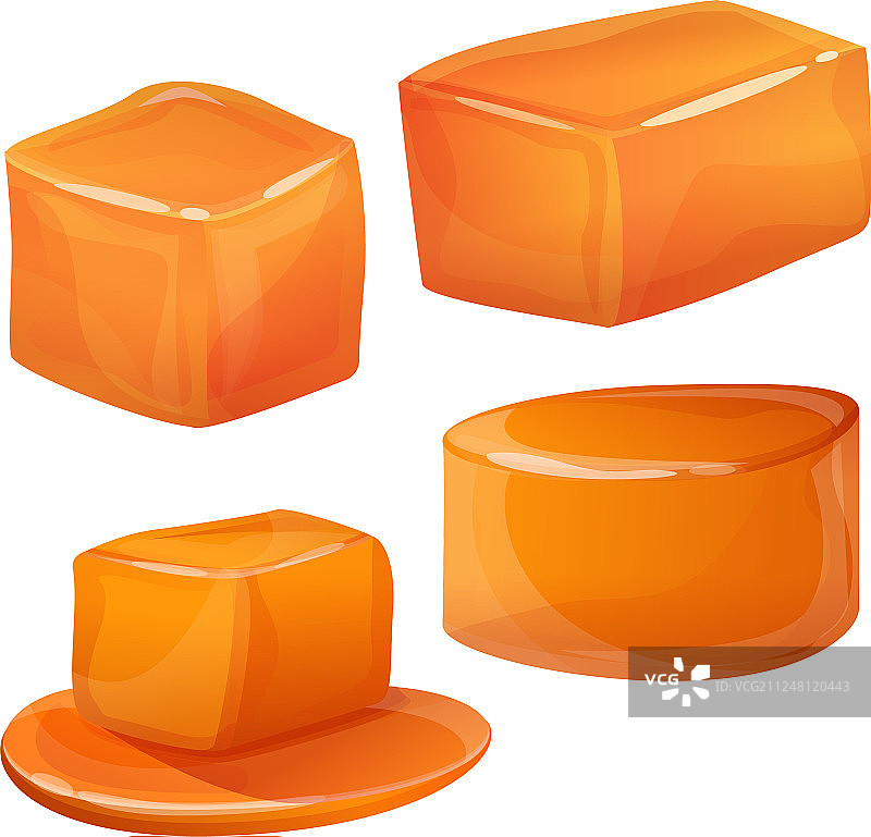 卡通风格的太妃糖图标集图片素材