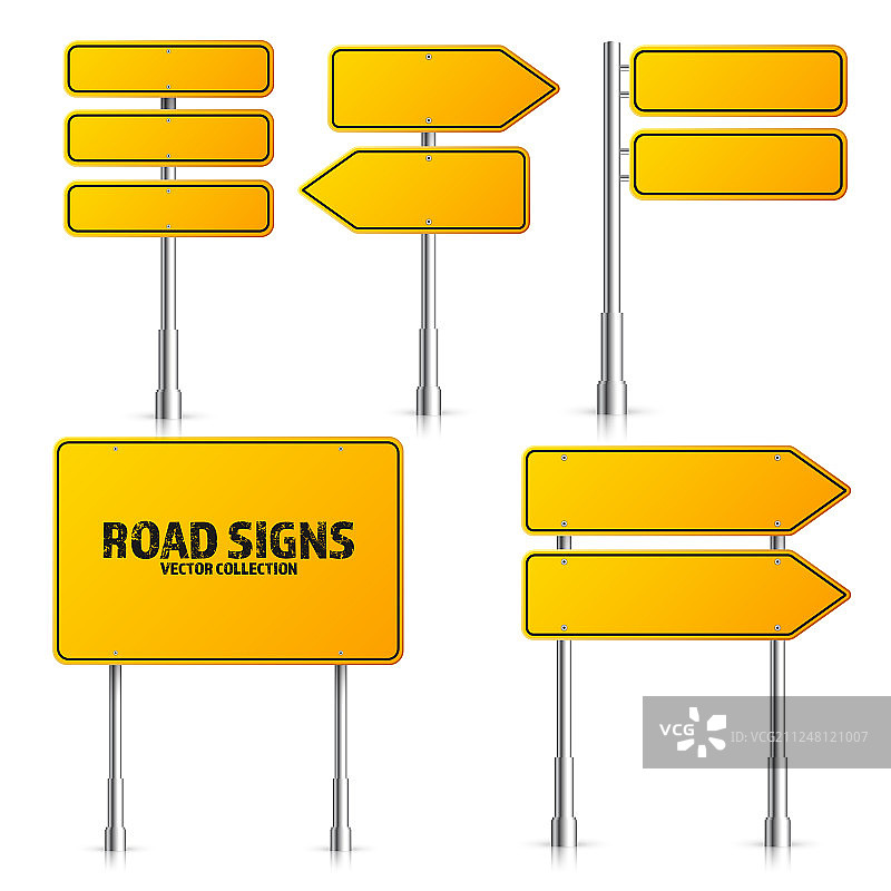 道路黄色交通标志牌空白板图片素材