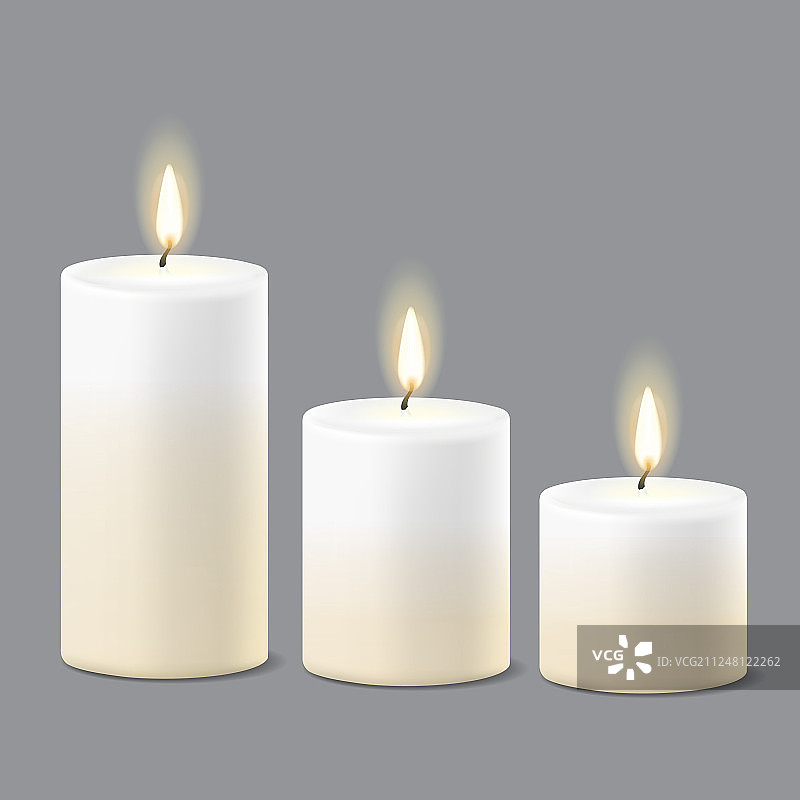 逼真的圆形蜡烛火焰图片素材