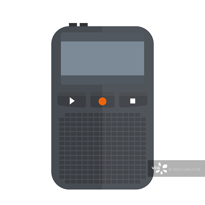 白色背景上隔离的录音机或口述机图标图片素材