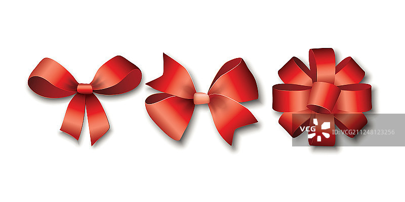 礼品红色丝带套装图片素材
