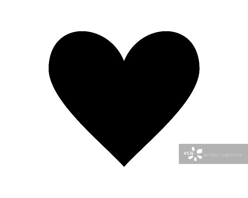 黑色爱心图标剪影图片素材
